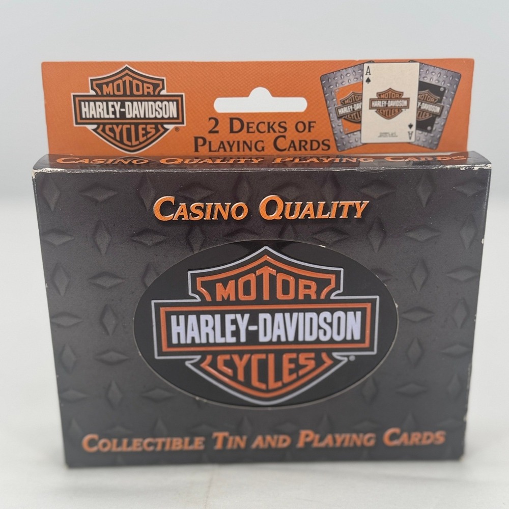 Harley-Davidson Double Deck Playing Cards in Collectible Diamond Plate Tin NEW - Picture 11 of 16